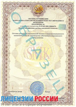 Образец сертификата соответствия (приложение) Приморско-Ахтарск Сертификат ISO 13485